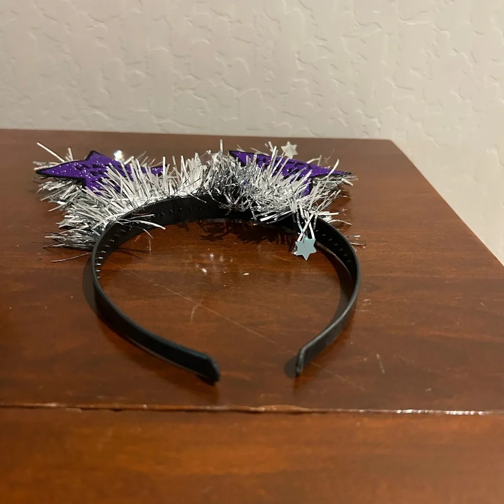 Happy New Year Purple Star Tinsel Headband